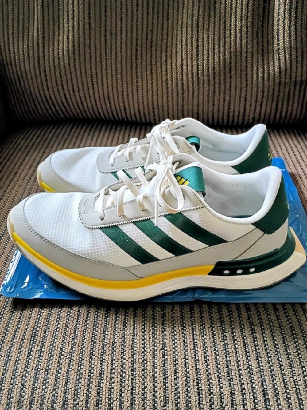 Adidas S2G Golf Sneakers White, Green & Gold US 10.5 Like New